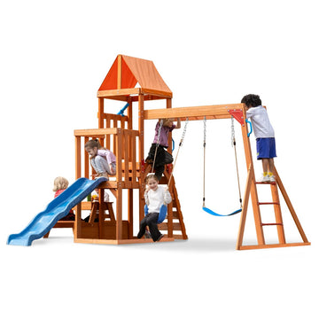 Playground Swing Sets for Backyard with Monkey Bar Outdoor Table