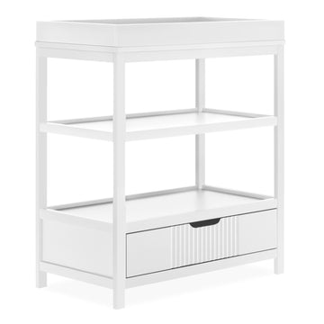Baby Changing Table - Compact Modern Changing Station with Spacious Drawer & 2 Open Shelves, New Zealand