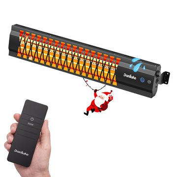 Electric Patio Heater, Wall Mounted Outdoor Heater with Remote & Touch Control, Carbon Fiber Heating, Garage