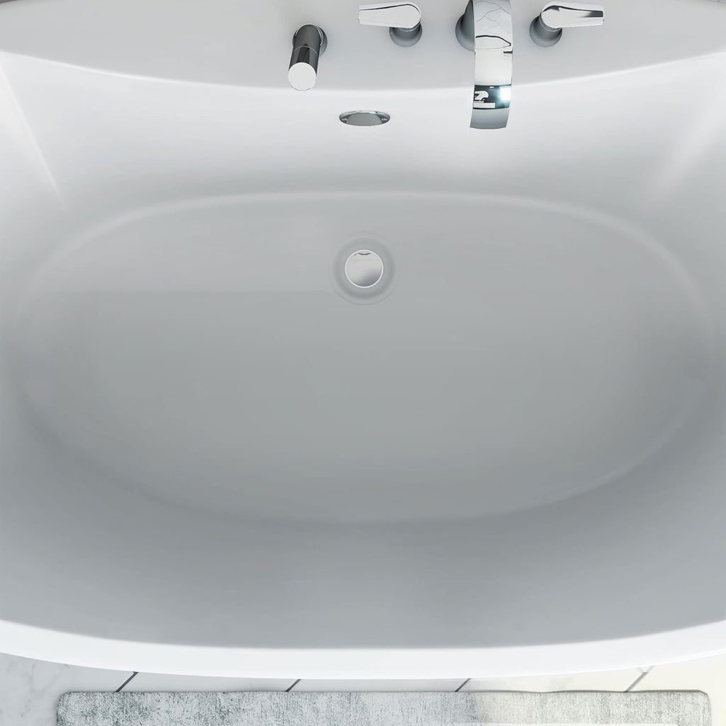 Montego 60 inch L x 27 inch H White Acrylic Freestanding Bathtub