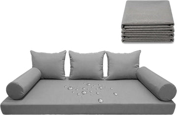 Twin Size Daybed Cushion Cover, Water-Repellent Porch Swing Mattress Cover (Fits 6" Depth), Heavy-Duty UV Resistant