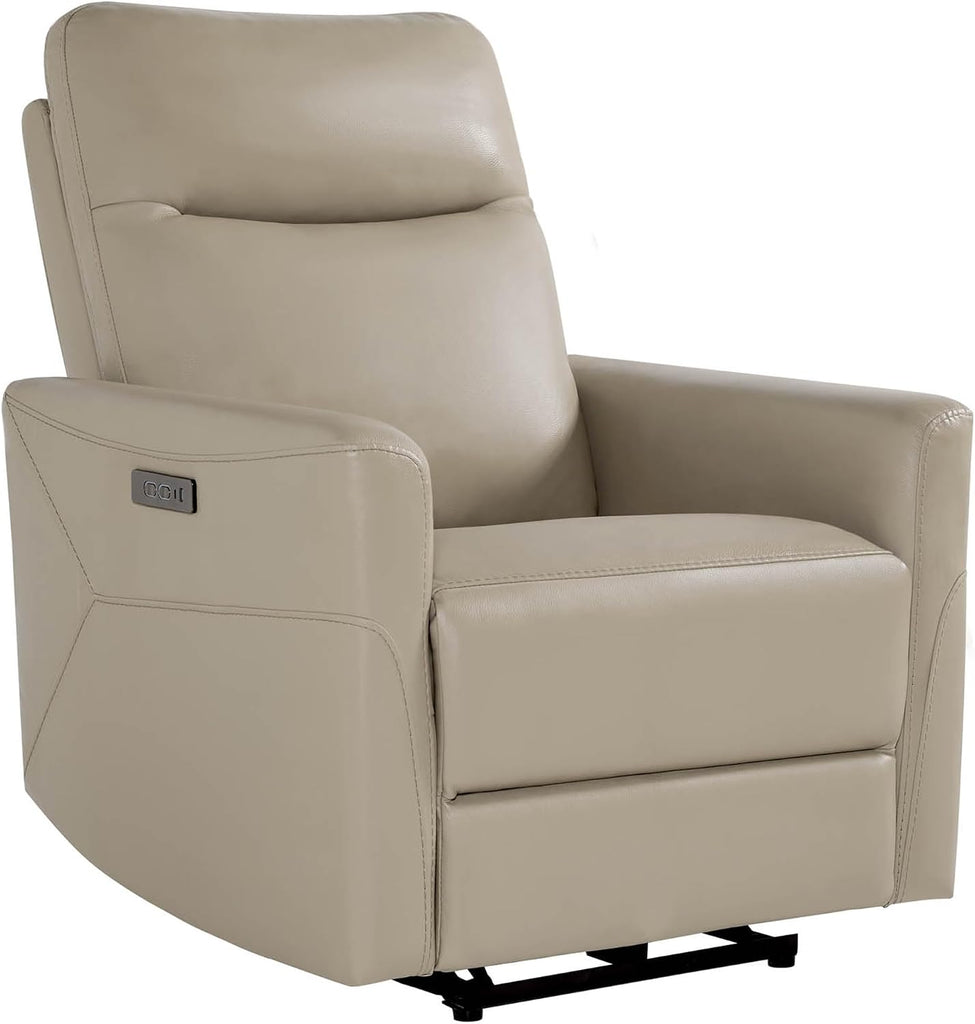 Genuine Leather Power Recliner Chair for Adults, Electric Wall Hugger Recliner , Modern Living Room and RV Recliner