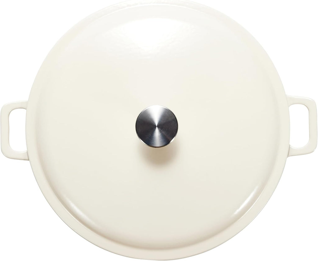 Enameled Cast Iron - Covered Round Casserole Skillet with Lid, Oven Safe - 500°F, Even Heat Distribution, 3.3-Quart