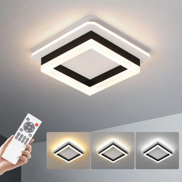 LED Ceiling Light Fixture, 25W Modern Flush Mount Square LED Light with Remote