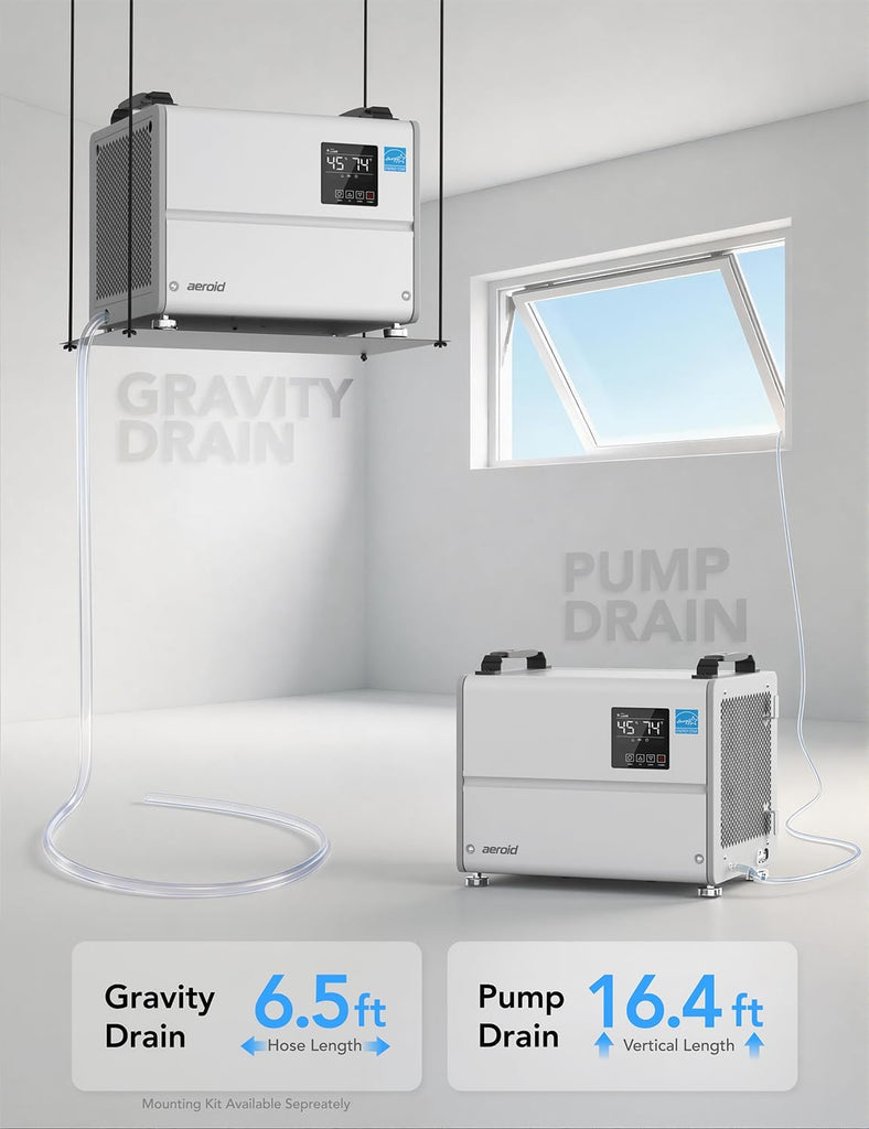 70 Pints Crawl Space Dehumidifier with Built-in Pump and Drain Hose