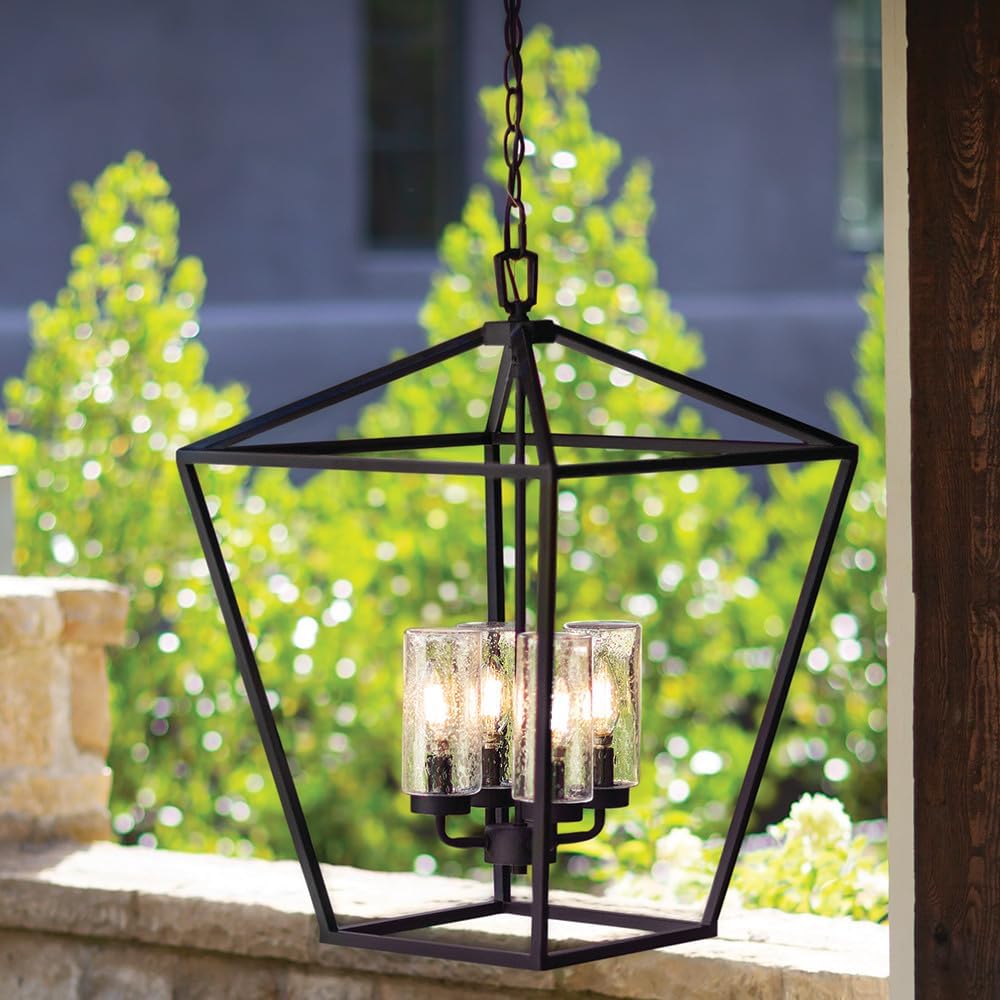 Alford Place Large Outdoor Open Single Tier Chandelier, Die Cast Aluminum Frame, Colonial-Style Candelabra