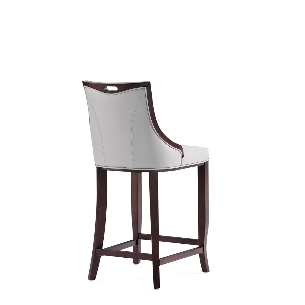 Emperor Vegan Leather Bar Stools with Backrest, Foam Padding and Solid Beech Wood Frame, Fully Assembled Upholstered