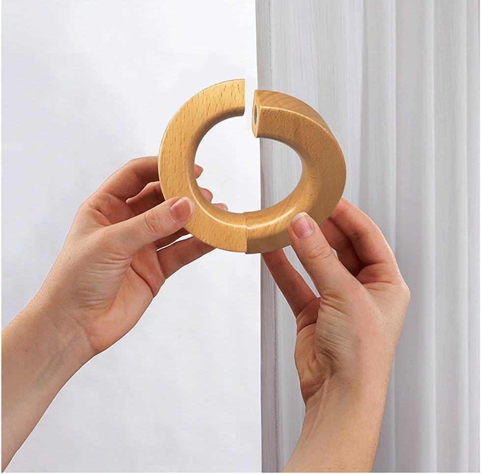 2 Pcs Wooden Curtain Tiebacks Holdbacks European Classic Retro Window Home Office Decorative Drapes Holders Strong