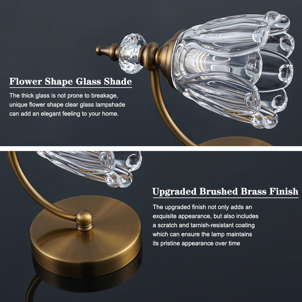 Brushed Antigue Brass Wall Sconces Set of Two, Hardwired Bathroom Vanity Light Fixtures, Vintage Sconces Wall Deco
