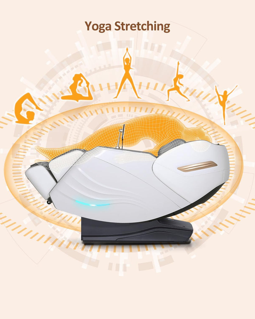 Massage Chair Full Body with Body Scan, Zero Gravity, SL-Track, White | 20 Modes Shiatsu Massage Chair Built-in Heat