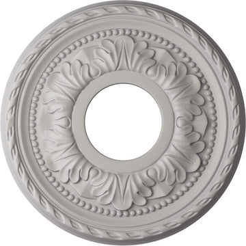 11-3/8" x 3-5/8" x 7/8" Palmetto Ceiling Medallion, Ultra Pure White