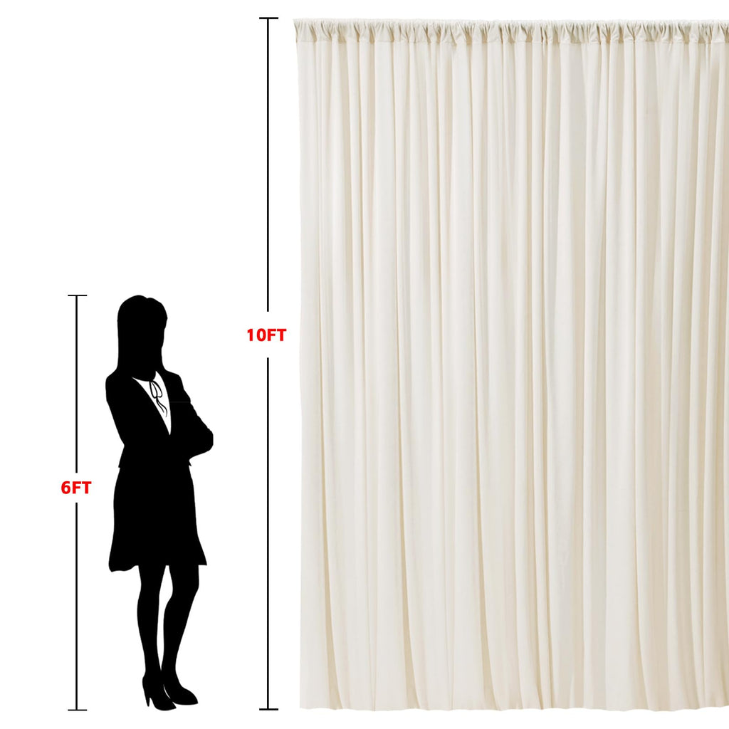 10x10ft Wrinkle Free Ivory Backdrop Curtain for Parties Soft Fabric Drapes Wedding Ivory Curtain Backdrop for