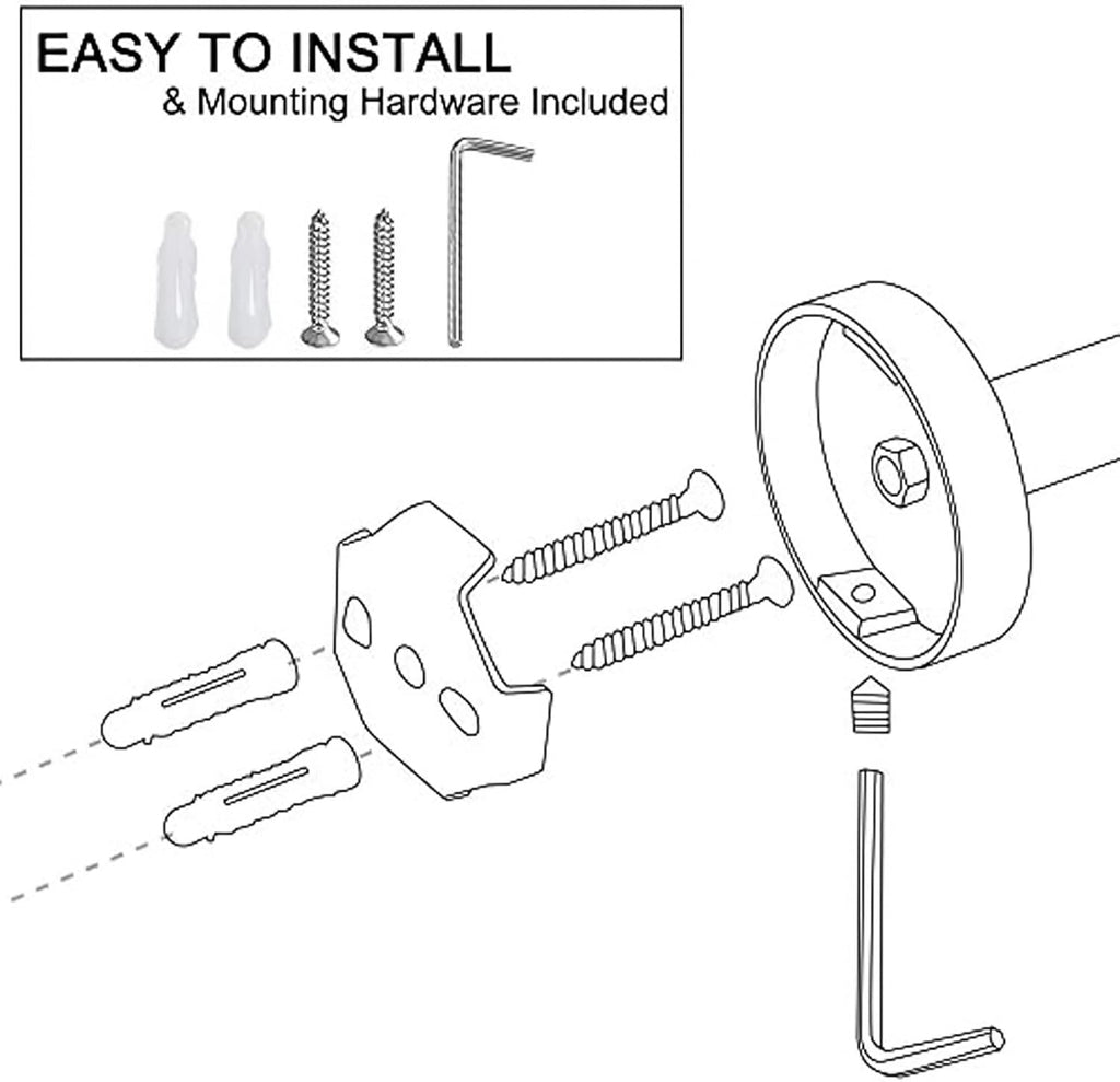 Bathroom Hardware Set, 4-Piece Towel Holder Set Include Toilet Paper Holder,Towel Ring and 2 Towel Hooks Stainless