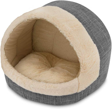 Cat Bed for Indoor Cat, Domed Tent House with Removable Pillow, Covered Cat Cave for Small Dog