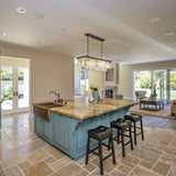 Modern K9 Crystal Chandelier Pendant Light Fixture, Rectangular Ceiling Lamp with 8-Lights for Dining Room & Kitchen, Finished in Chrome, L33.5 Inch A107-B07CWLNN21