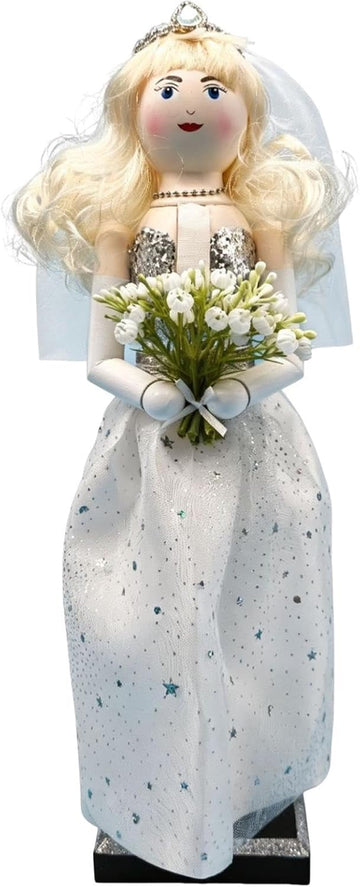 Wooden Bride & Groom Wedding Nutcracker Figures