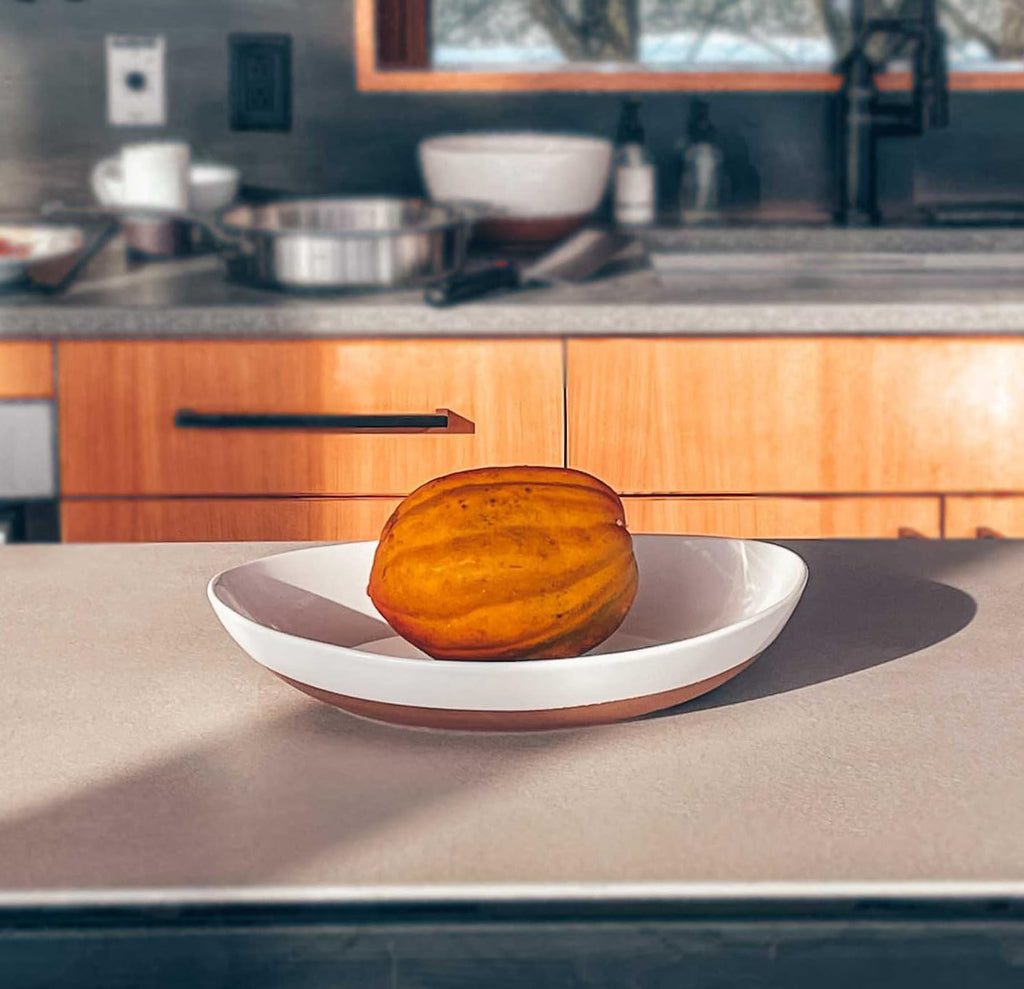 Ceramic Large Serving Bowls- Set of 2 Oval Platters for Entertaining. Modern Kitchen Dishes for Dinner, Fruit, Salad