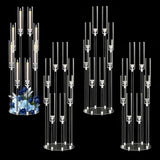 4PCS 8 Arms Clear Candelabra Candle Holder,38.5 inches Tall Arcylic Candlesticks Holder with Shade for Table Dinner