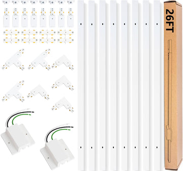 26FT H Track Lighting Rails Kit, White