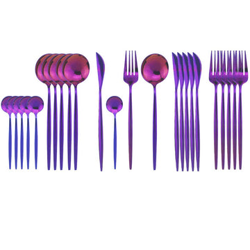 Silverware Sets, 24-Piece Stainless Steel Flatware/Cutlery/Tableware Set Service for 6 Person, Include