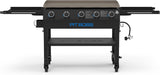 5-Burner Propane Gas Griddle with Folding Side Shelves, Black Outdoor Flat Top BBQ Grill