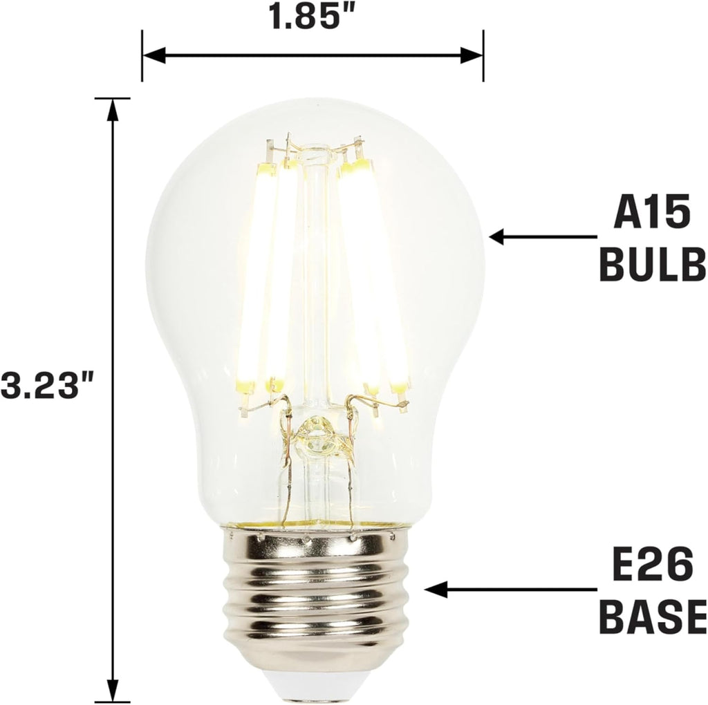 Lighting 5279000 9 Watt (100 Watt Equivalent) A15 Dimmable Clear Filament LED Light Bulb, Medium Base