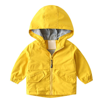 Toddler Lightweight Jackets Plain Windproof Rain Jackets Baby Infant Zip up Hooded Coats