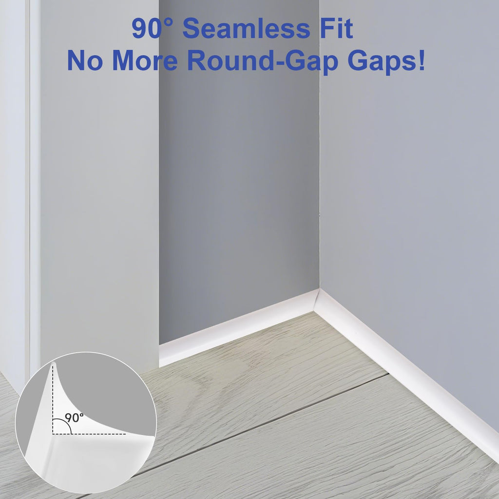 Flexible Quarter Round Molding Trim - 118" Self-Adhesive Silicone Shoe Molding for Floor Gaps, Bathroom Tub & Kitchen