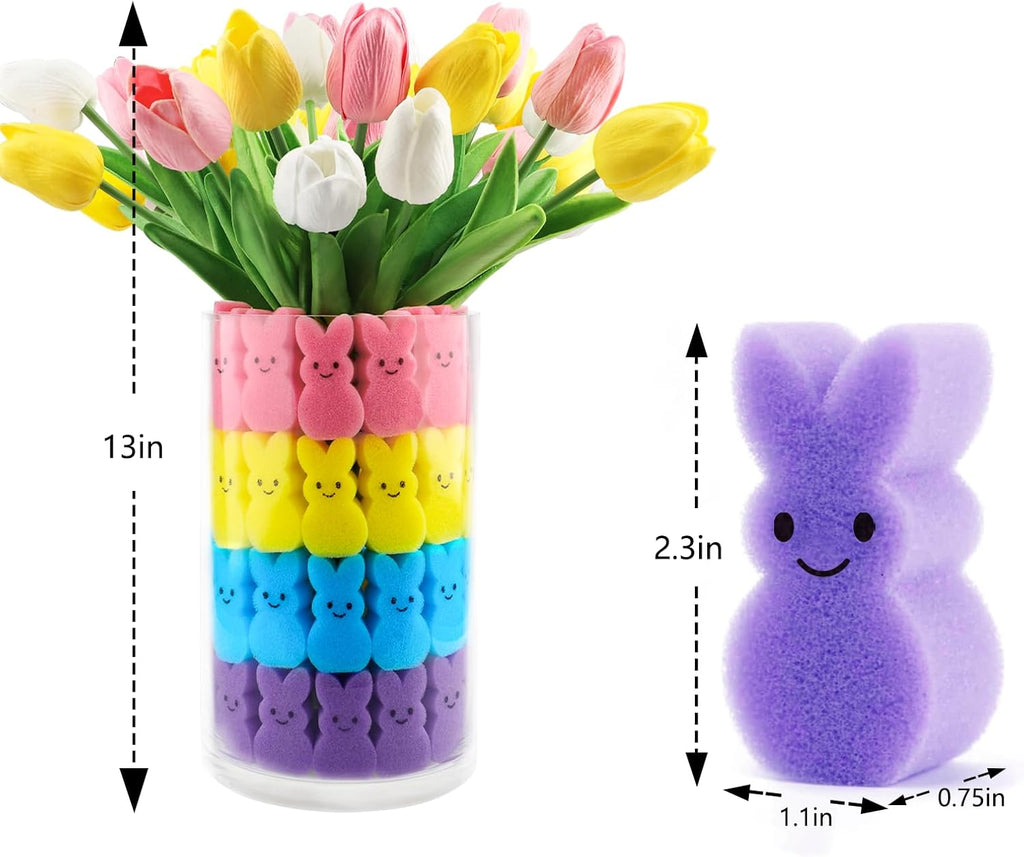 Easter Decorations Easter Decor Artificial Tulips with Bunnies Vase Filler Spring Decor Home Indoor - Set of 15