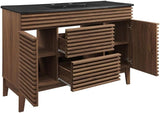 Render 48" Single Bathroom Vanity in Walnut Black
