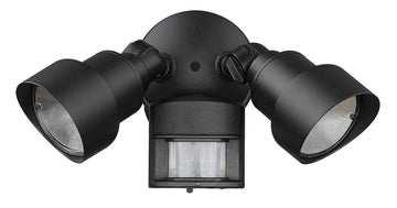 24 Lumen Flood Lights 2-Light Matte Black Motion Activated Outdoor Integrated LED Light Fixture LFL2BKM