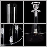 2Pcs Acrylic Candelabra Centerpieces,Clear Crystal 5 Arm Candlesticks Holder with Acrylic Shade for Valentine's day