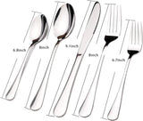 Silverware Set for 8, 45-Piece Stainless Steel Flatware Cutlery Fork and Spoon Set with Serving Utensils Set