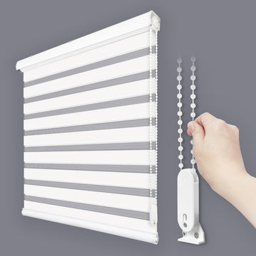Zebra Blinds W31 x H64 Inch Dual Layer [Basic,White]
