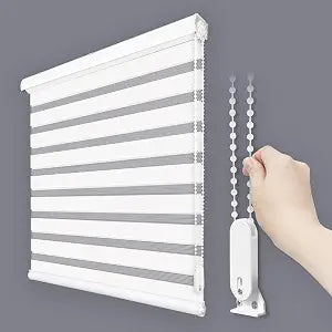 Zebra Blinds W31 x H64 Inch Dual Layer [Basic,White]