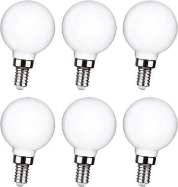 6Pack G50 LED Ceiling Fan Light Bulbs, Dimmable LED Candelabra Bulb
