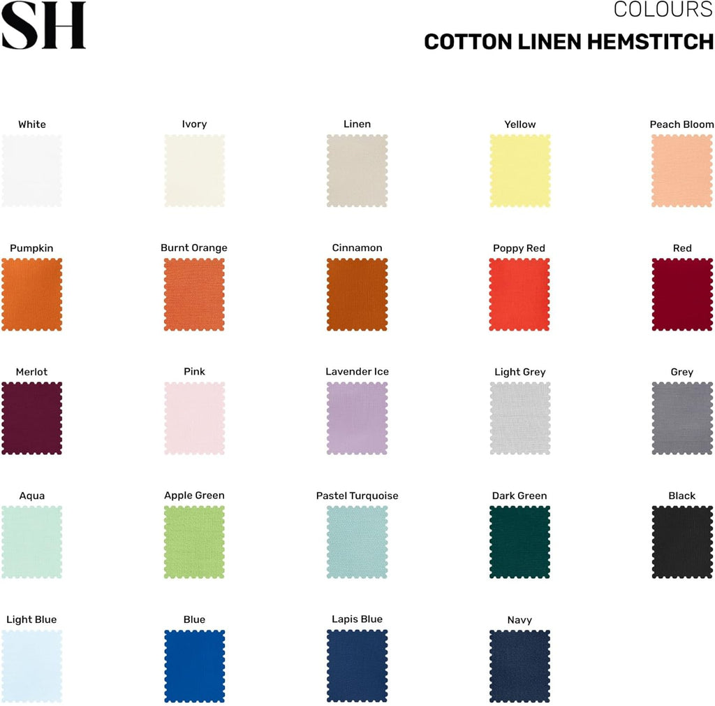 White Tablecloth 58 x 104 Inch - Cotton Linen Hemstitch Rectangular Tablecloth - Machine Washable Ta