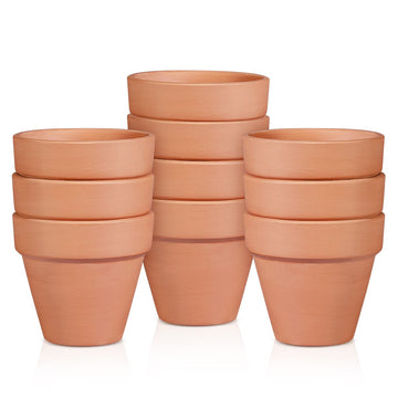Clay Pots - 10 Pack (5.5 inch) Large Terra Cotta Plant Pot with Drainage Hole, Garden Pots, Clay Planters Pot