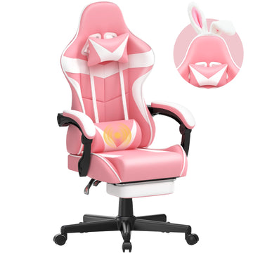 Gaming Chair with Footrest, Video Gaming Chairs Adjustable High Back, Lumbar Support Recliner for Adults, Ergonomic
