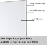 2-Pack Bathroom Vanity Mirrors for Wall 24" x 36", Frameless Rectangle Mirror with Beveled Edge for Over Sink, Wall