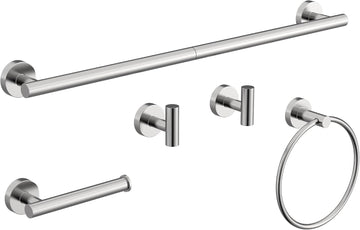 Brushed Nickel Bathroom Hardware Accessories Set 5 Pcs | SUS304 Stainless Steel 26 Inch Hand Towel Bar Toilet Paper