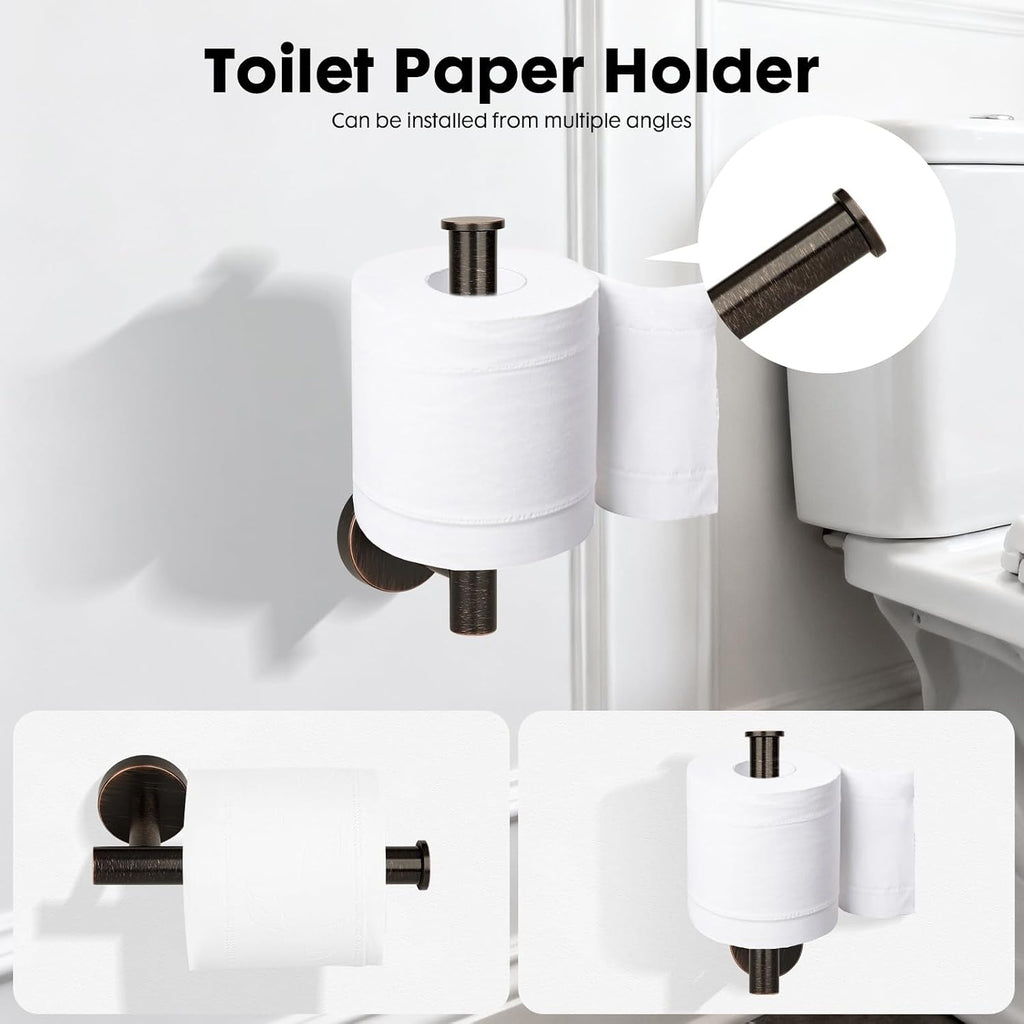 Oil Rubbed Bronze Bathroom Hardware Accessories Set 5 Piece, Stainless Steel Towel Bar Set 24 Inch,Toilet Paper