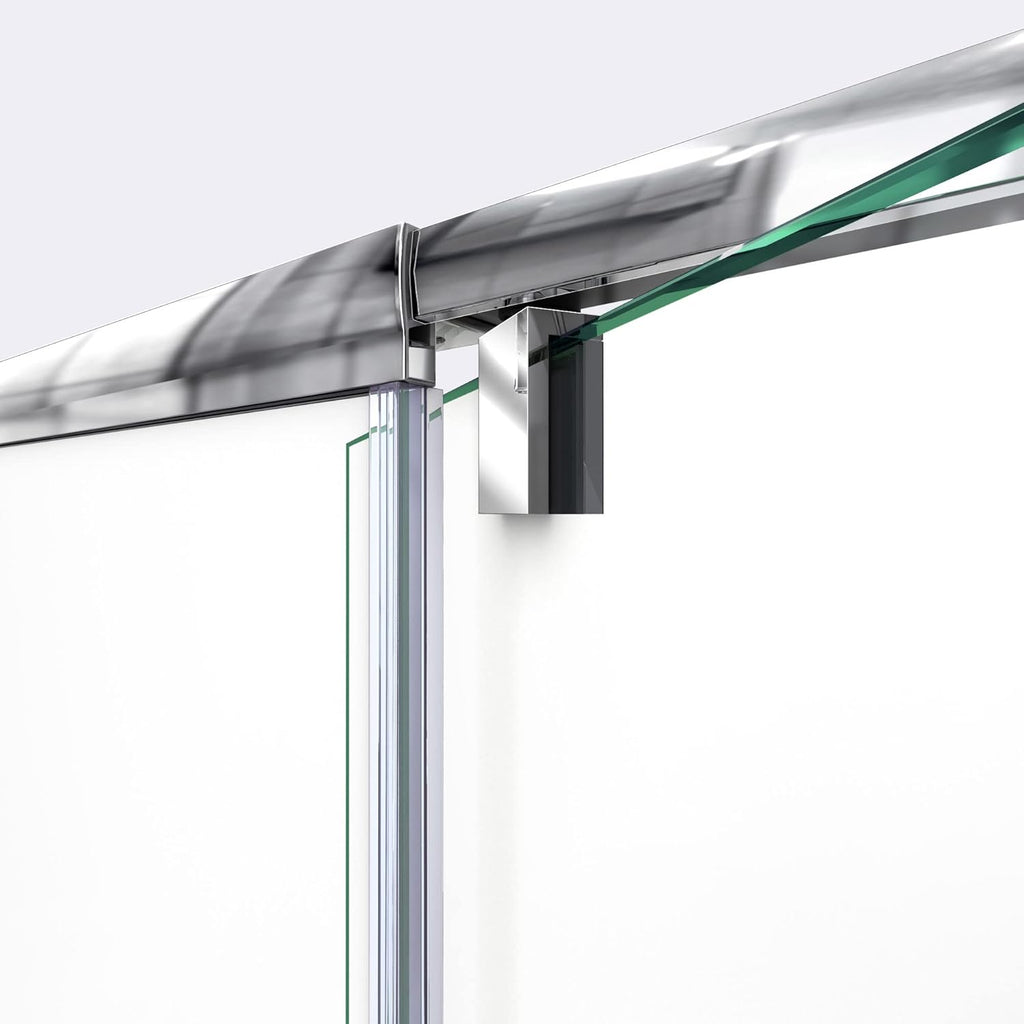 Flex 56-60 in. W x 72 in. H Semi-Frameless Pivot Shower Door in Brushed Nickel, SHDR-2260720-04