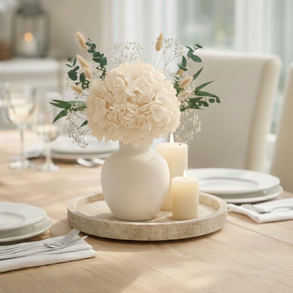 Ceramic Decorative Flower Vase | 6 Inch Pottery Rustic Farmhouse Boho Vase