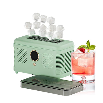 Portable Ice Maker, Fast Ice Making, Quiet, Energy-Efficient, with Ice-Cubes Detachment Rack and Removable Top Cover