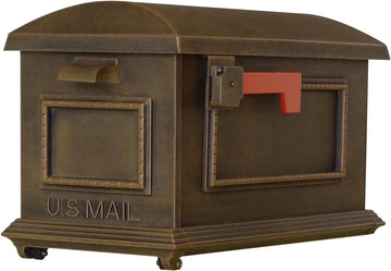 Traditional Curbside Mailbox - Copper Aluminum Mailbox for Post Mount
