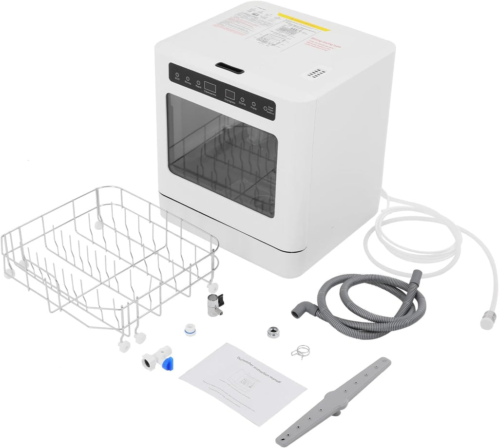 Countertop Dishwasher 800W Portable Mini Dishwasher 6.8L/1.8 Touch Controls Gallon Portable Dishwasher Countertop with 360° Rotating Spray for Apartment RV Dorms
