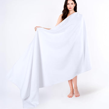 100% Cotton Turkish Towel, Soft Absorbent Quick Dry, 40x80 Oversized Bath Sheet Towel, Snow White