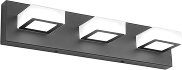 LED Modern Black Bathroom Vanity Lights 3 Lights Acrylic Modern Black Bathroom Wall Lighting Fixtures