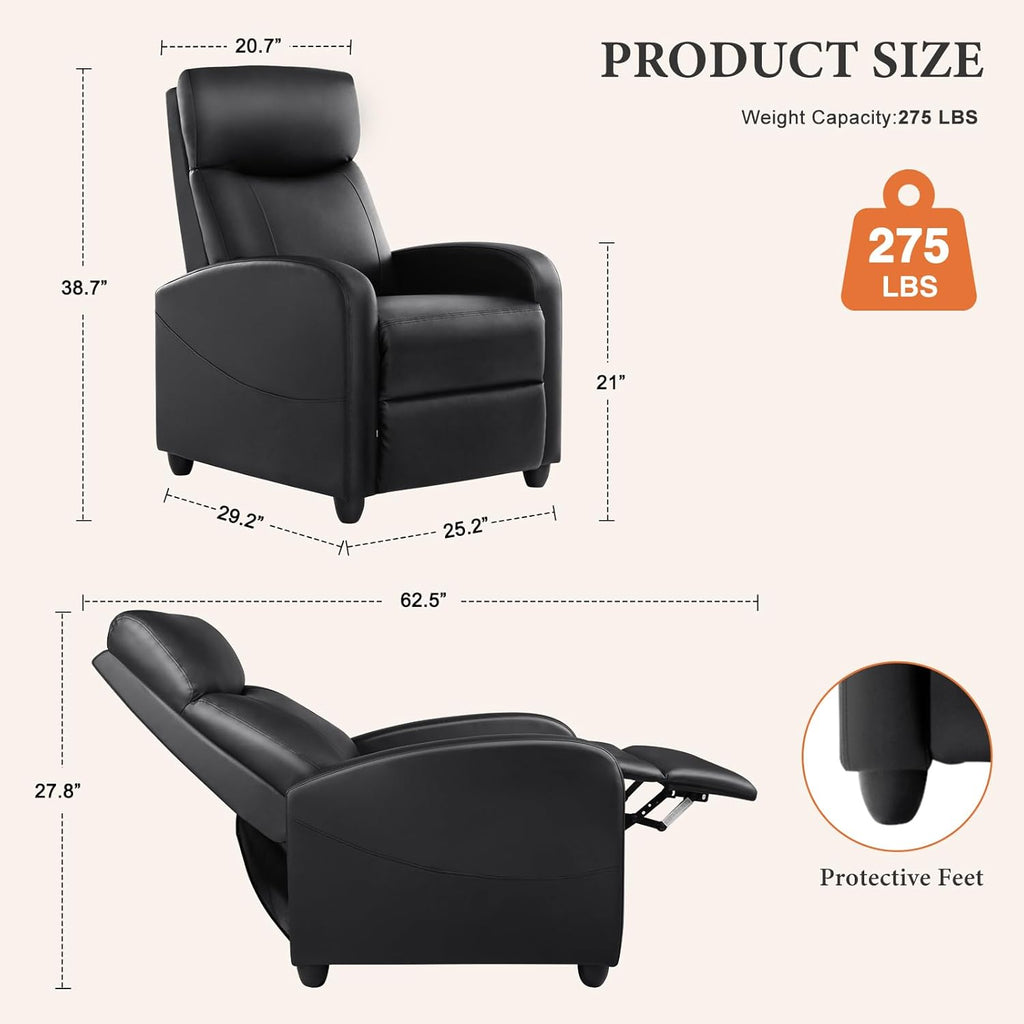 Massage Recliner Chair for Adults, Adjustable Home Theater Seating with Lumbar Support for Living Room